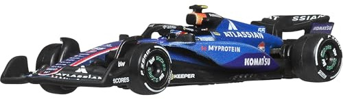 Hot Wheels Premium Formel 1 Carlos Sainz Rennwagenmodell im Maßstab 1:64 | Offiziell lizenzierter Atlassian Williams F1 Team Rennwagen mit Real Riders Reifen, Metallkarosserie und Fahrgestell, JKD85