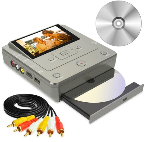 Registratore da VHS a DVD, convertitore VHS a DVD VHS/VCR/videocamera a dispositivo USB/scheda SD/HDD, Smart Phone WiFi a DVD/USB/SD/HDD, WiFi APP DVD Recorder 【Viene fornito con 10 DVD-R gratuiti】