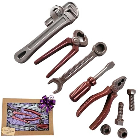 Milk Chocolate Tool Gift Set for Men | Handmade Novelty Chocolate Tools in Gift Box - Present for Birthdays Father’s Day DIY Lovers