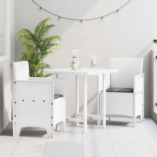 Frdhee Gartensessel Balkonstühle Esszimmerstuhl,Gartenstuhl 2 pcs Weiß 53 x 49 x 85 cm PP,Für Garten Balkon Terrasse,Pflegeleicht,Einfach Zu Montieren