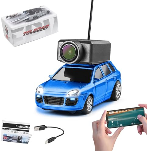 WANENGEDIY FPV Min RC Auto mit Kamera, WL 1/64 Maßstab App-gesteuertes, vollproportionales FPV Mini-Renn-Drift-Auto mit 3 Geschwindigkeitsmodi und Unterbodenbeleuchtung, Geschenke für RC Fans