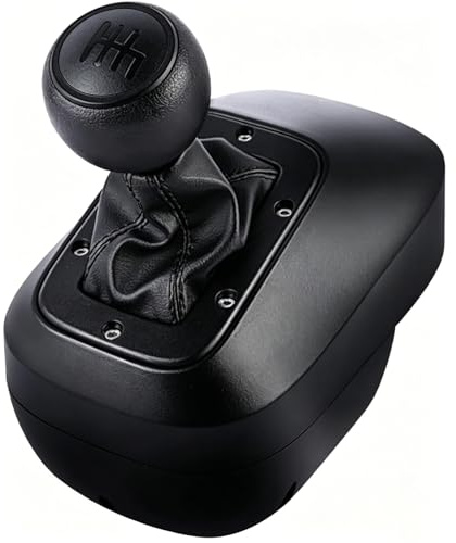 NBCP Gear Shifter for Logitech G29 - Racing Wheel Shifters,Durable 6-Speed H-Pattern Shifter with Push-Down Reverse, Durable ABS Construction & Hand-Stitched Leather,Secure Mount for Racing Simulation