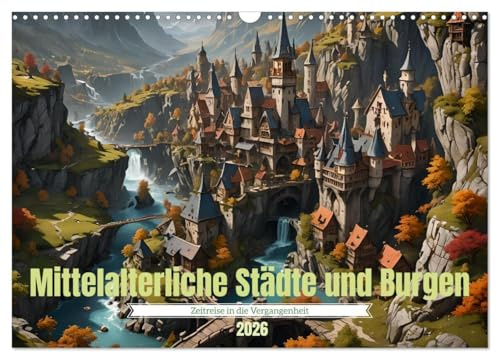 Mittelalterliche Städte und Burgen (Wandkalender 2026 DIN A3 quer), CALVENDO Monatskalender: Einladung zu einer Zeitreise ins Mittelalter (CALVENDO Orte)