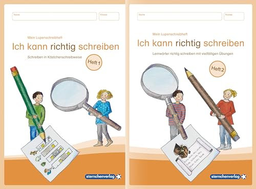 Mein Lupenschreibheft 1 und 2 - Ich kann richtig schreiben: Schreiben in Kästchenschreibweise und Lernwörter richtig schreiben mit vielfältigen Übungen