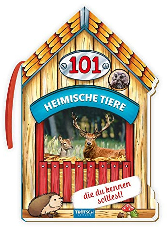 TRÖTSCH - Wissensbuch 101 Heimische Tiere | Spannendes Sachbuch über heimische Tiere : KInderlexikon mit tollen Fotos und Fakten | Für Kinder ab 3 ... und Umhängeband für unterwegs | Ab 3 Jahren