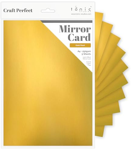 Craft Perfect Satin Mirror Card A4, Gold Pearl