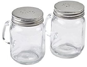 4.25oz Mason Salt & Pepper Glass Shaker with Metal Crew on Lid (Set of 2)