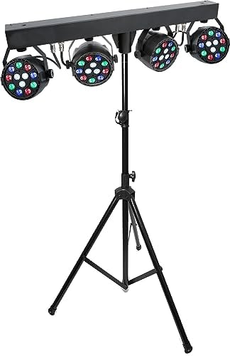 Suono attivo - Kit di faretti LED DMX Par Disco Club DJ con supporto LED Stage Light Lamp RGBW PAR Lights Auto Disco Light for DJ Party Wedding Club Pub KTV with stand