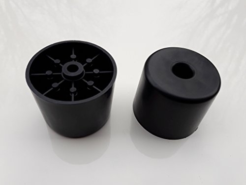 OuM 4 Stück Möbelfuß rund, Schwarz, Ø50mm, Höhe 40mm, Kunststoff, stabil