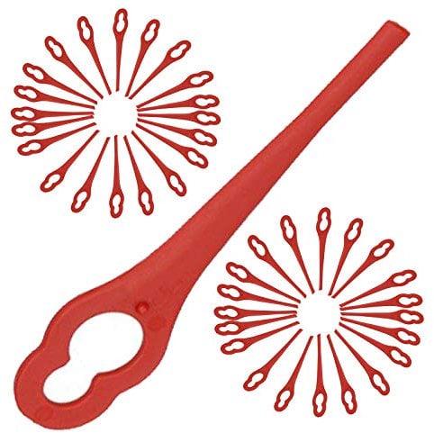 Spares2go Plastic Blades for Mac Allister MGT18 18V LI Cordless Strimmer Trimmer (Pack of 40, Red)