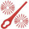 Spares2go Plastic Blades for Mac Allister MGT18 18V LI Cordless Strimmer Trimmer (Pack of 40, Red)