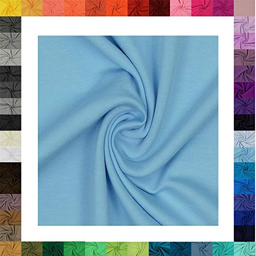 1 Meter Jersey Baumwolljersey uni Farben, 220g/m², Öko-Tex Standard 100, Stoffe, 330g/lfm (5030 Wasserblau)