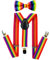 TRIXES 2PC Regenbogen Fliege und Hosenträger - elastische Y-Form Hosenträger - Zubehör Party-Anzieh-große Größe