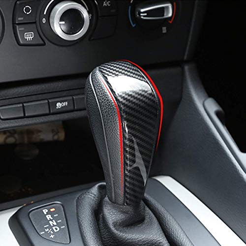 YIWANG - ABS Carbon Fiber Schaltknauf Abdeckung für E48 E61 E64 E65 E85 E86 E83 E53 E81 E82 E87 E90 E91 E92 E93 F01 E87 1 5 Türer Schrägheck