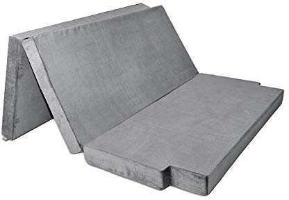 Premium Visco Schlafauflage für Viano | Klappmatratze 185x144x10 cm, Dunkelgrau | Faltbare Matratze für Bus, viskoelastischer Schaum + Kaltschaum