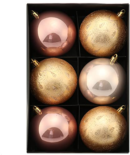 com-four® 6X Weihnachtskugel - Christbaumkugeln aus bruchsicherem Kunststoff für Weihnachten - Baumschmuck für den Christbaum - Christbaumschmuck Ø 8 cm (06 Stück - Pretty)