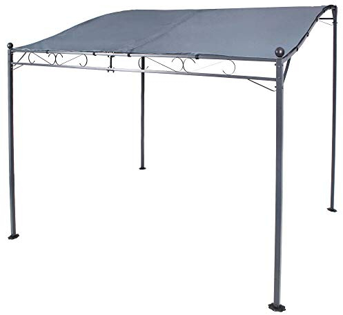 Anbaupavillon 2,5 x 3 x H. 2/2,5 m Dach: 180gr. Polyester PA beschichtet (wasserabweisend). grau