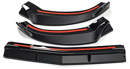 W205 Frontspoiler, 3 Stücke Auto Frontlippe Kinn Stoßfänger Lippe Spoiler Splitter Body Kit Für Mercedes Benz C-Klasse C250 C300 C350 2015-2018, Gloss Black