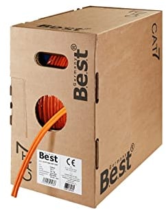 Germany B.e.s.t CAT 7 100M Duplex Netzwerkkabel Verlegekabel Kupfer LAN Kabel Ethernetkabel S/FTP 10 Gbit/s Kat 7 reines Kupfer Datenkabel PoE+ LSZH Datenkabel