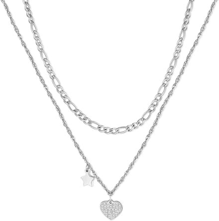 S'Agapõ Collana Donna In Acciaio Con Simbolo Cuore | Collezione Aurora - SAR24