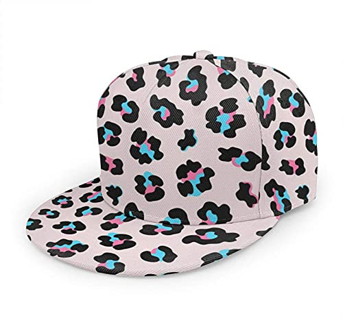 Oaieltj Unisex Baseballkappe Damen Herren Junge Mädchen Mode verstellbar 3D gedruckt Flat Bill Baseball Cap, Geparden-Leopardenmuster, Rosa, One size