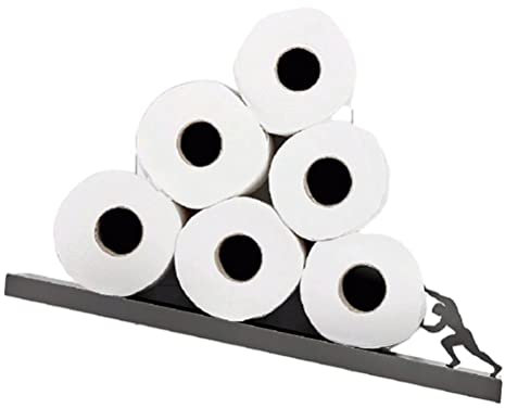 Bticx Support de papier toilette – Étagère flottante pour papier toilette, moderne et drôle de silhouette – Organiseur mural pour rouleaux de mouchoirs – créatif de