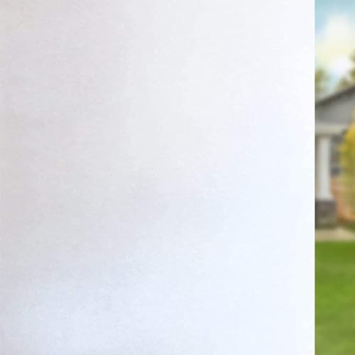Shackcom Fensterfolie Sichtschutz 90x200cm Selbsthaftend Blickdicht Weiß Milchglasfolie Sichtschutzfolie Statisch Haftend Anti-UV Dekorfolie mit Geometrische Muster für Büro Küche Wohnzimme-J025