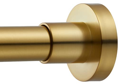 EBOATOP Tringle à rideau de douche dorée – Ne rouille pas, sans perçage – Tringle de douche antidérapante à ressort – 68,6 à 109,2 cm – Acier métallique doré