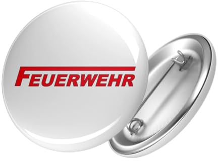 Huuraa Button Feuerwehr langes F Ansteck Pin 59mm mit Motiv für Lebensretter Geschenk Idee für Freunde und Familie