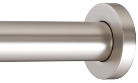 Ivilon Shower Tension Curtain Rod - Adjustable Spring Tension Rod for Shower Curtains, Bathroom, or Windows, Easy to Install, No Drilling Required, Rustproof, Adjustable 24 to 36 Inch. Satin Nickel