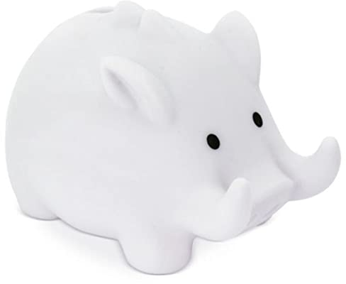 Spardose Schwein aus PVC mit weichem Körper in lebendigen Farben. Original kleine Spardosen für Kinder mit Stopfen. Leicht und robust. (Weiß)