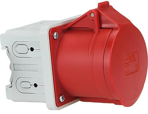 CEE-Prise semi-encastrée 32A 400V, pour profilé chapeau ou canal d'installat. electrique