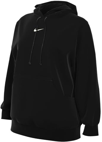 NIKE DQ5860-010 W NSW PHNX FLC OS PO Hoodie Sweatshirt Women's Schwarzes Segel XS-T
