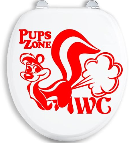 24x20cm Pups Zone WC Deckel Toilettendeckel Bad Klo Aufkleber Sticker Tunin Wandtattoo xxxxx Toiletten Badezimmer