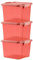 GONICVIN Boîtes de Rangement en Plastique avec Couvercles, 60L, Lot de 3, Empilables, Gain de Place pour Maison, Bureau, Garage
