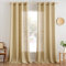 MIULEE Gardinen Vorhänge mit ösen Voile Vorhang kurz Modern Leinenoptik Halbtransparent Ösenvorhang für Wohnzimmer Kinderzimmer Raumteiler 2er Set Weizen 225x140 cm