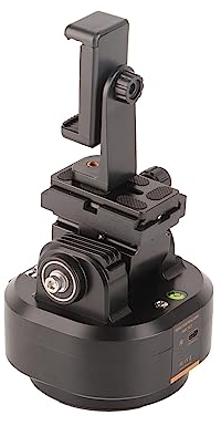 Testa Panoramica Inclinabile Motorizzata con Tracciamento Automatico del Viso, Testa Panoramica per Treppiede con Telecomando Senza Fili Wireless 2.4G per Fotocamere DSLR,
