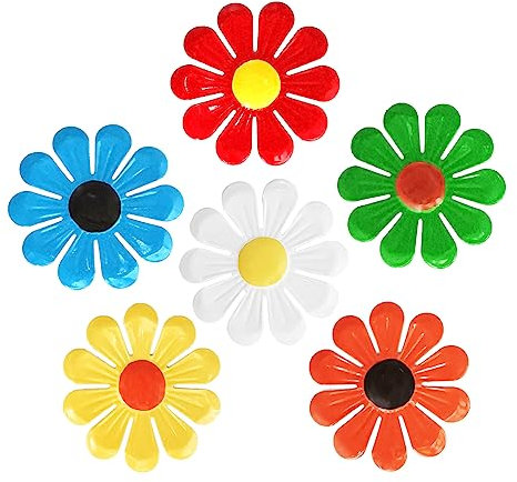 Tsilin 6 Pcs Metal Flowers Wall Decor Garden Decor, Sunflower Wall Art Hanging Decoration Daisy Ornament For Indoor Living Room Dining Room Outdoor Backyard Porch Patio Fence