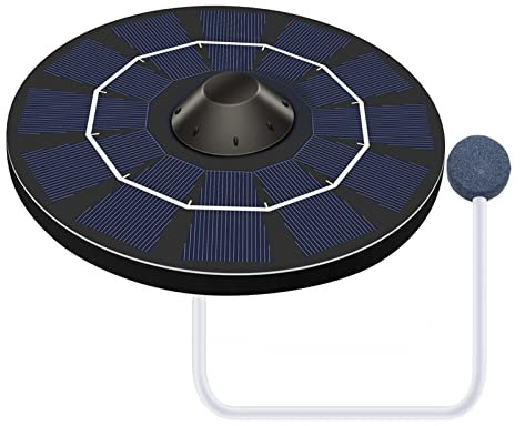 Pompa ad aria solare per acqua, Pompa di ossigeno 'aria o stagno a piscina all'aperto 'ossigenatore 'acquario, Bolla d'aria per acquario, aeratore solare per laghetti senza rumore per aumento Rianpesn