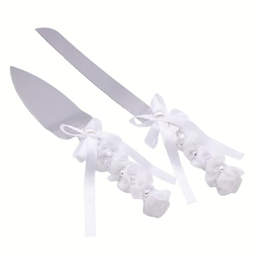 SWTOOL Hochzeitstortenmesser und Tortenheber Set - Spitzendesign Edelstahl Tortenschneider Set - Geschenke für Braut und Bräutigam Hochzeit Jubiläen Partys