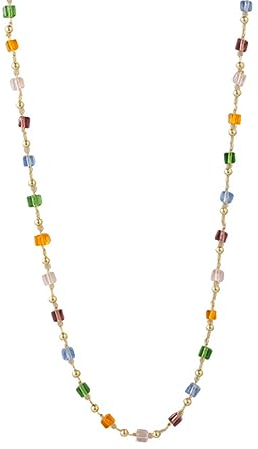 Tadipri 1Pcs Boho-Halskette Mit Farbigem Kristall Perlen-Schicht-Halskette, Schmuck-Zubehör Für Frauen Und Mädchen