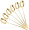 PEBBLE HUG 6 Pcs Golden Long Handle Latte Iced Tea Spoon, Coffee Spoon, Ice Cream Spoon, Stainless Steel Cocktail Stirring Spoons(Set of 6)
