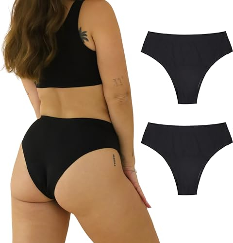 dais Perioden Unterwäsche 2er Set (Cheeky | L) • Menstruationsunterwäsche mit Bio-Baumwolle im Intimbereich • Periodenslip waschbar • Auslaufsichere Unterhose Damen