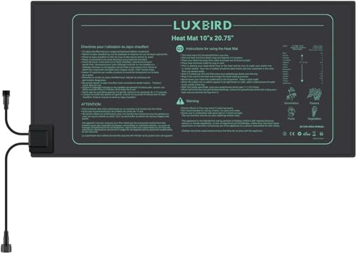 Luxbird Esterilla calefactora adicional para conectar, estera de calefacción para plantas de semillero, resistente al agua, para el inicio de semillas, 52,7 x 25,4 cm