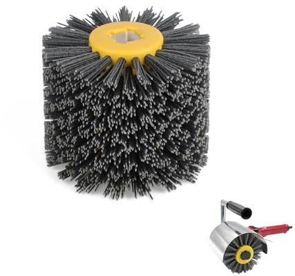 EXLECO Nylonbürste #60 Körnung für Satiniermaschine Schwarz Schleifbürste Borstenbürste Grit Bürste Drahtziehrad Pinsel Polierbürste