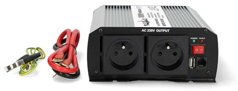 Nedis Power Inverter ha cambiato onde sinusoidali 24 V DC - Tipo E (CEE 7/5)/ USB-A - 230 V AC 50 Hz - 1000 W 2000 W - morsetto a vite