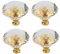 SANCHAKOU Drawer Knobs 4 Pcs Single Golden Hole Wardrobe Door Drawer Diamond Crystal Handle 60Mm
