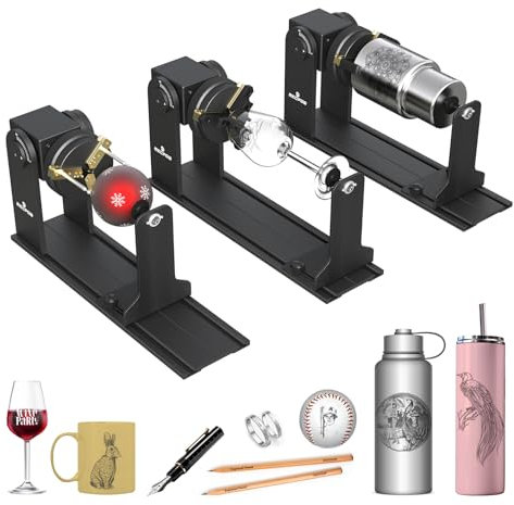 Mecpow G5 Laser-Rotationswalze Mit Drei Winkelverstellbaren Greifern Für Vielgestaltige Objekte, Kompatibel Mit Fast Allen Lasergraviermaschinen, Laser-Rotationswalze Mit Erhöhungsbügel