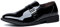 Mocassini da uomo in pelle verniciata, alla moda, con lacci, scarpe brogue formali, per abiti da matrimonio, Nero , 45 EU