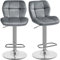 Yaheetech Set 2 Sgabelli Bar Alti Cucina Moderni Design in Velluto con Schienale Girevole 360° Altezza Regolabile da Penisola Grigio Scuro